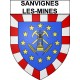 Pegatinas escudo de armas de Sanvignes-les-Mines adhesivo de la etiqueta engomada