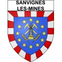 Sanvignes-les-Mines 71 ville Stickers blason autocollant adhésif