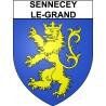 Pegatinas escudo de armas de Sennecey-le-Grand adhesivo de la etiqueta engomada