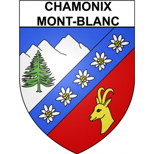 Chamonix-Mont-Blanc Sticker wappen, gelsenkirchen, augsburg, klebender aufkleber