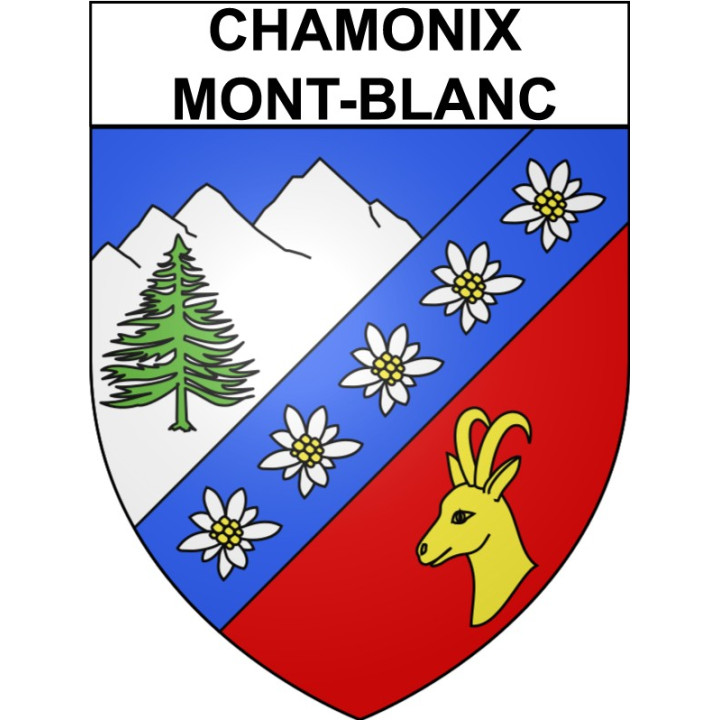 Pegatinas escudo de armas de Chamonix-Mont-Blanc adhesivo de la etiqueta engomada
