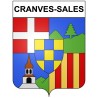 Pegatinas escudo de armas de Cranves-Sales adhesivo de la etiqueta engomada