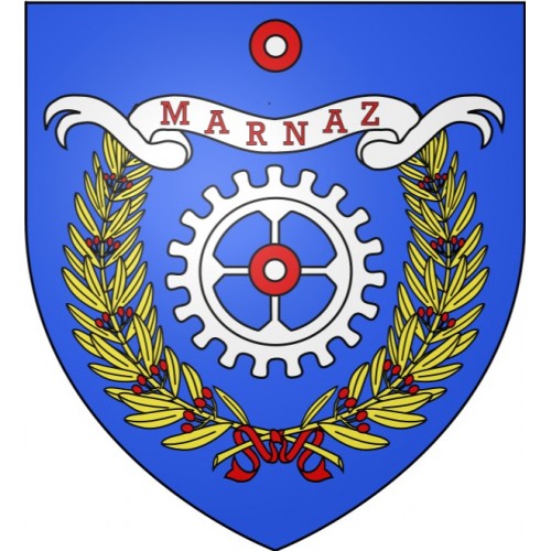 Pegatinas escudo de armas de Marnaz adhesivo de la etiqueta engomada