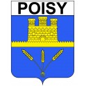 Poisy 74 ville Stickers blason autocollant adhésif