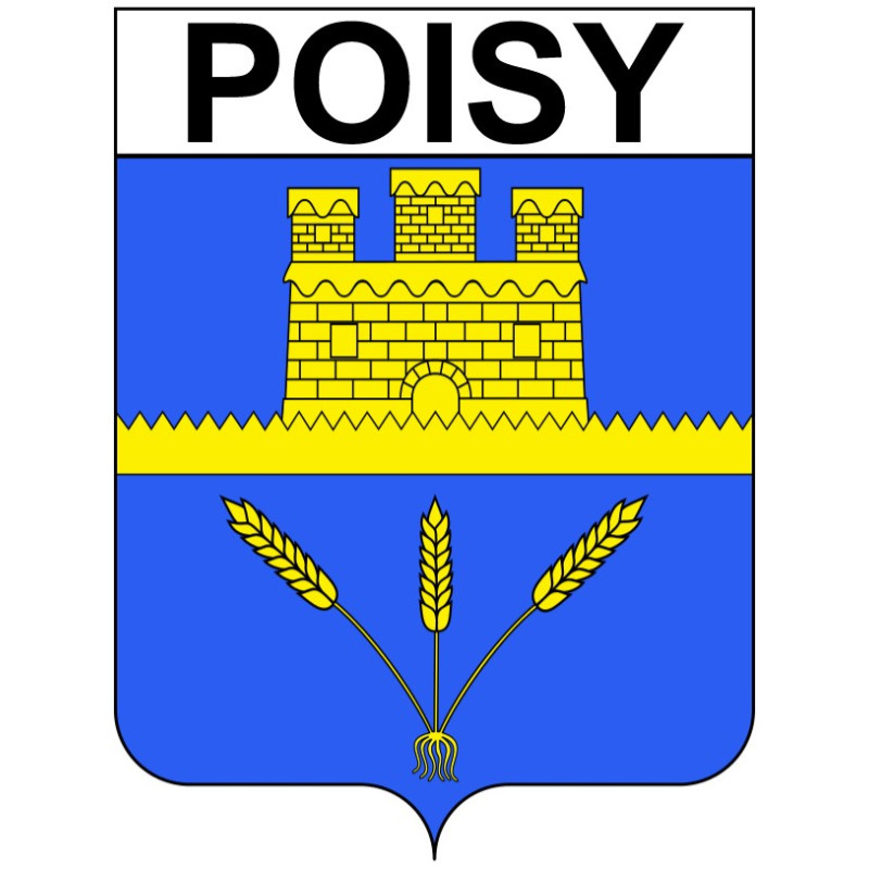 Poisy 74 ville Stickers blason autocollant adhésif