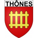 Thônes 74 ville Stickers blason autocollant adhésif