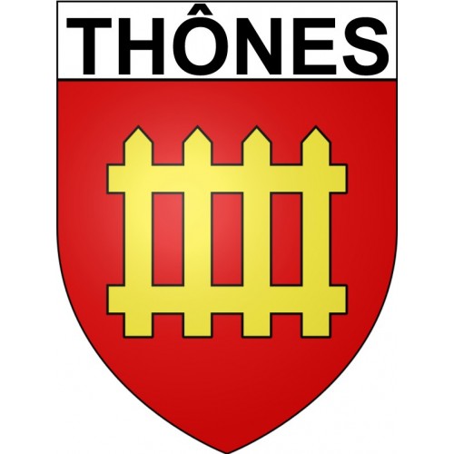 Pegatinas escudo de armas de Thônes adhesivo de la etiqueta engomada