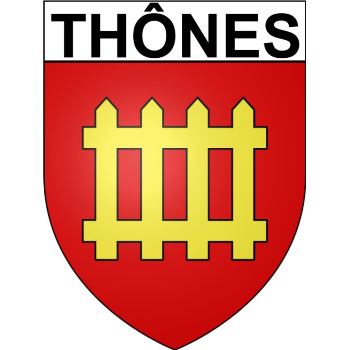 Thônes 74 ville Stickers blason autocollant adhésif