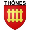 Thônes 74 ville Stickers blason autocollant adhésif