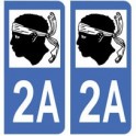 2A Haute-Corse autocollant plaque