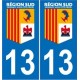 13 region paca new logo ville sticker autocollant plaque immatriculation auto