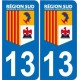13 region paca new logo ville sticker autocollant plaque immatriculation auto