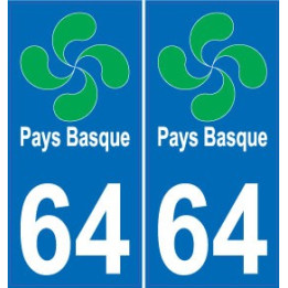 64 Pau sticker plate registration city