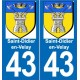 43 Saint Didier en Velay écusson autocollant plaque immatriculation auto ville sticker