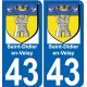 43 Saint Didier en Velay écusson autocollant plaque immatriculation auto ville sticker