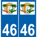 64 Pau logo sticker plate registration city