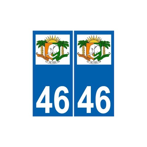46 Bergounioux logo autocollant plaque immatriculation auto ville sticker