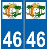 46 Bergounioux logo autocollant plaque immatriculation auto ville sticker