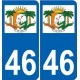64 Pau logo sticker plate registration city