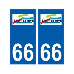 66 Saint-Esteve logo autocollant plaque ville