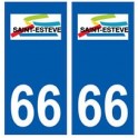 66 Saint-Esteve logo autocollant plaque ville