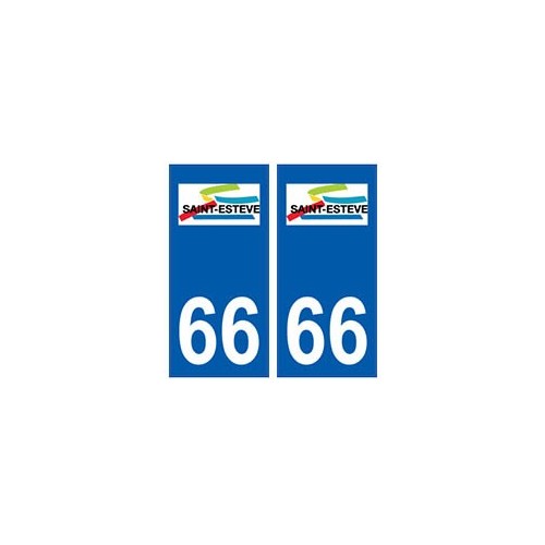 66 Saint-Esteve logo autocollant plaque ville