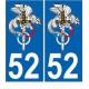 52 Joinville 2567 logo autocollant plaque immatriculation auto ville sticker