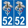 52 Joinville 2567 logo autocollant plaque immatriculation auto ville sticker