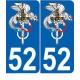 52 Joinville 2567 logo autocollant plaque immatriculation auto ville sticker