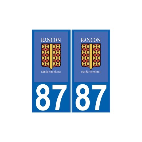64 Pau logo sticker plate registration city