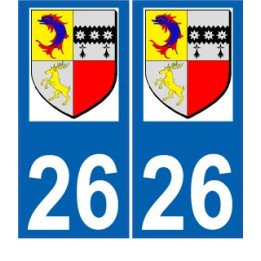 26 Beauvallon logo autocollant plaque immatriculation auto ville sticker