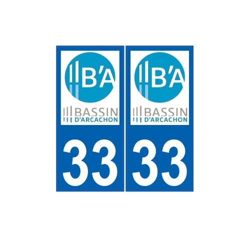 33 Bassin d'Arcachon sticker autocollant plaque immatriculation auto