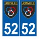 52 joinville 8123 logo autocollant plaque immatriculation auto ville sticker