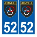 52 joinville 8123 logo autocollant plaque immatriculation auto ville sticker