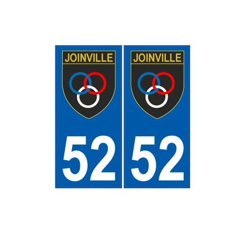 52 joinville 8123 logo autocollant plaque immatriculation auto ville sticker