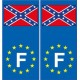 F USA drapeau sudiste sticker autocollant plaque immatriculation auto