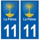 11 La Palme blason ville autocollant plaque