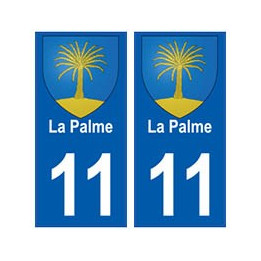 11 La Palme blason ville autocollant plaque
