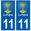 11 La Palme blason ville autocollant plaque