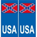 USA drapeau sudiste sticker autocollant plaque immatriculation auto