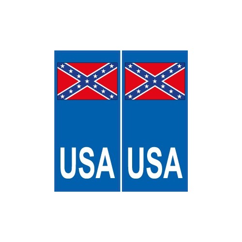 USA drapeau sudiste sticker autocollant plaque immatriculation auto