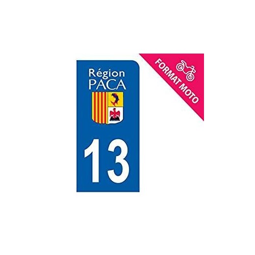13 Bouches du rhône Moto sticker autocollant plaque plaque immatriculation sud paca