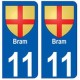 11 Bram   blason ville autocollant plaque