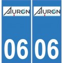 06 Auron logo autocollant plaque immatriculation auto ville sticker