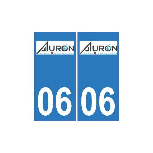 06 Auron logo autocollant plaque immatriculation auto ville sticker