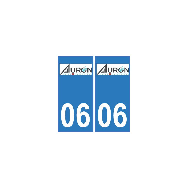 06 Auron logo autocollant plaque immatriculation auto ville sticker