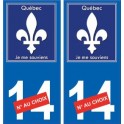 Québec fleur de Lys sticker autocollant plaque immatriculation auto
