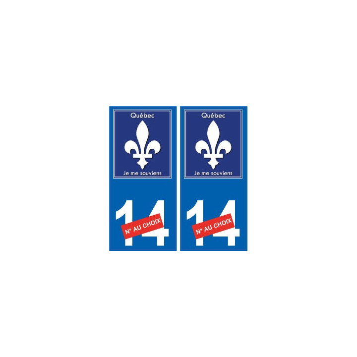 Québec fleur de Lys sticker autocollant plaque immatriculation auto