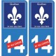 Québec fleur de Lys sticker autocollant plaque immatriculation auto