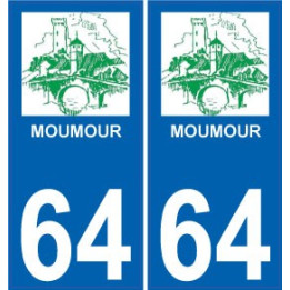 64 Pau logo sticker plate registration city